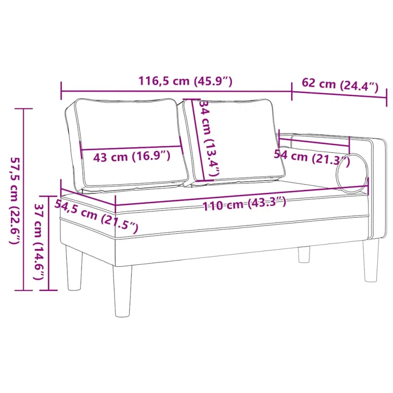Poilsio sofa su pagalvėmis, kapučino, dirbtinė oda