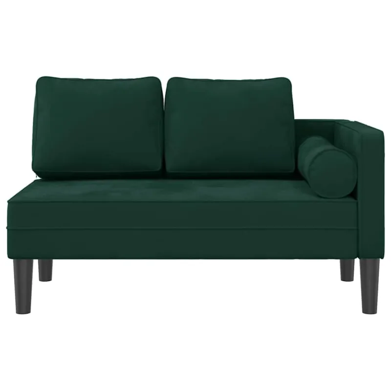 Poilsio sofa su pagalvėlėmis, tamsiai žalios spalvos, aksomas