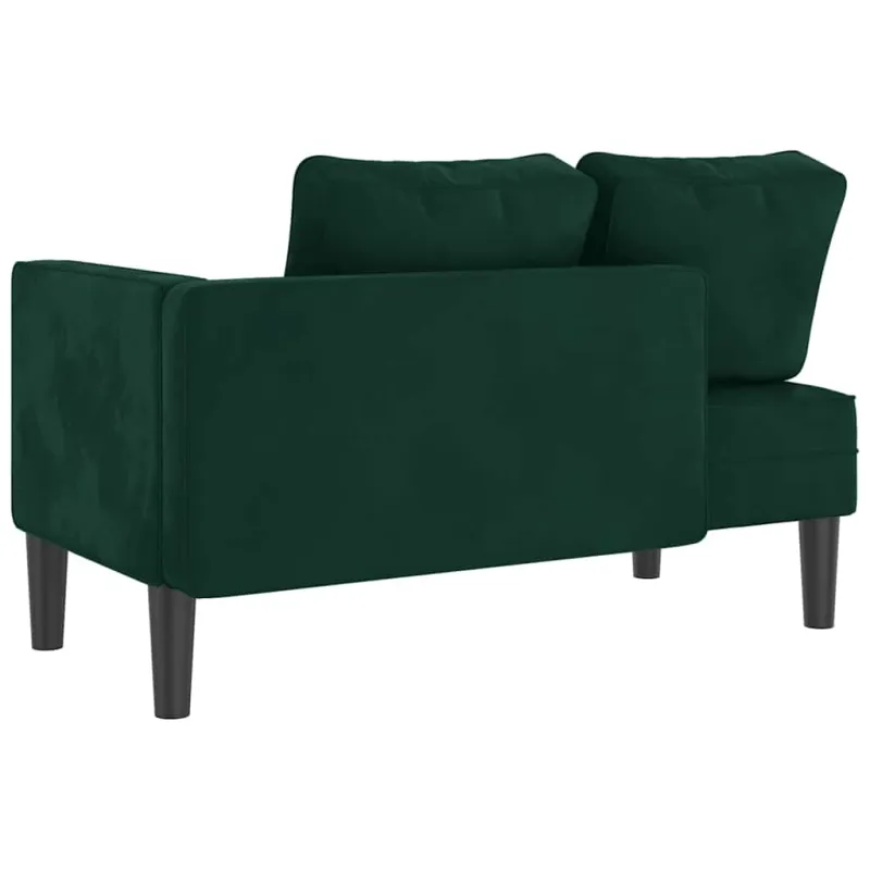 Poilsio sofa su pagalvėlėmis, tamsiai žalios spalvos, aksomas