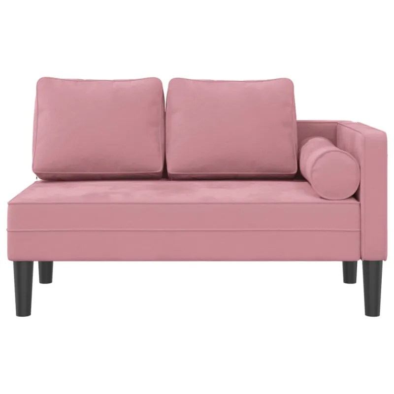 Poilsio sofa su pagalvėlėmis, rožinės spalvos, aksomas