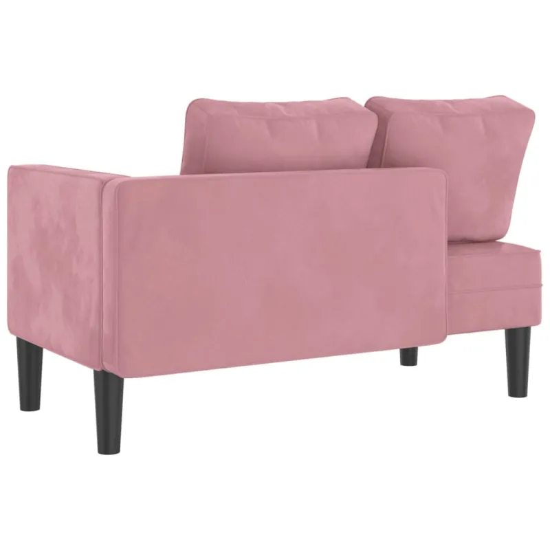 Poilsio sofa su pagalvėlėmis, rožinės spalvos, aksomas