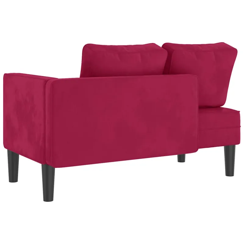 Poilsio sofa su pagalvėlėmis, raudonojo vyno spalvos, aksomas