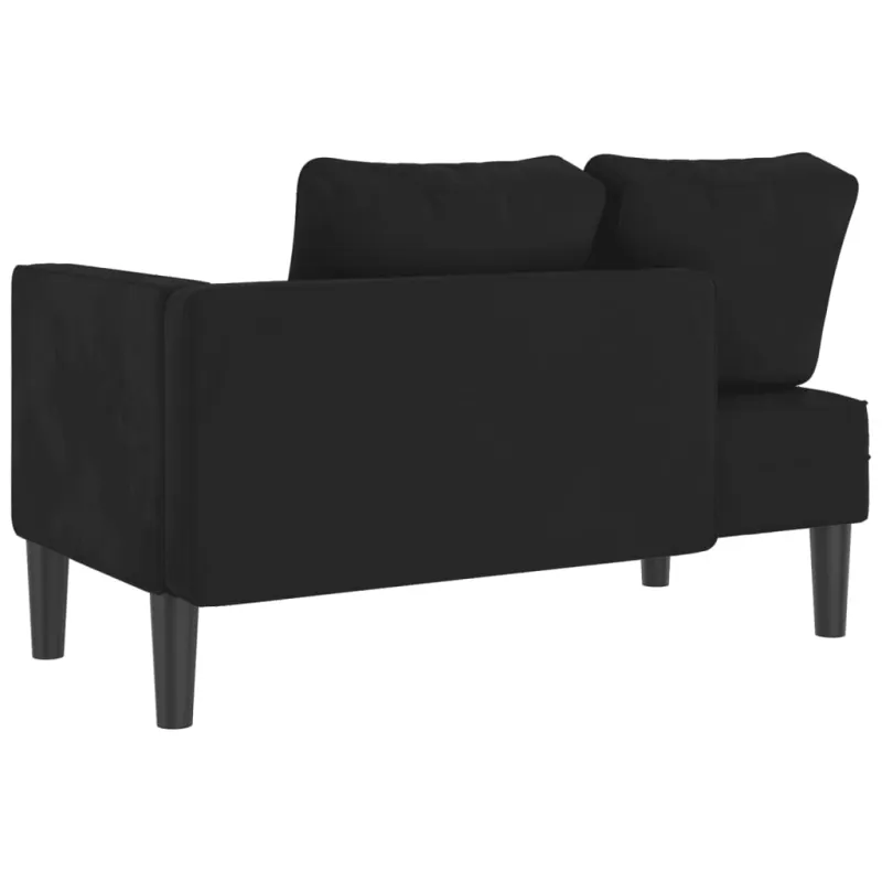 Poilsio sofa su pagalvėlėmis, juodos spalvos, aksomas