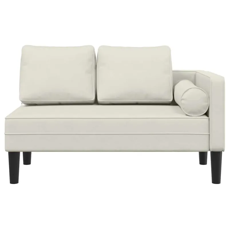 Poilsio sofa su pagalvėlėmis, kreminės spalvos, aksomas