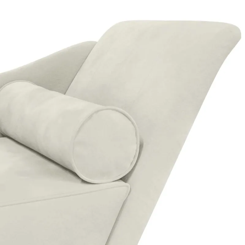 Poilsio sofa su pagalvėlėmis, kreminės spalvos, aksomas