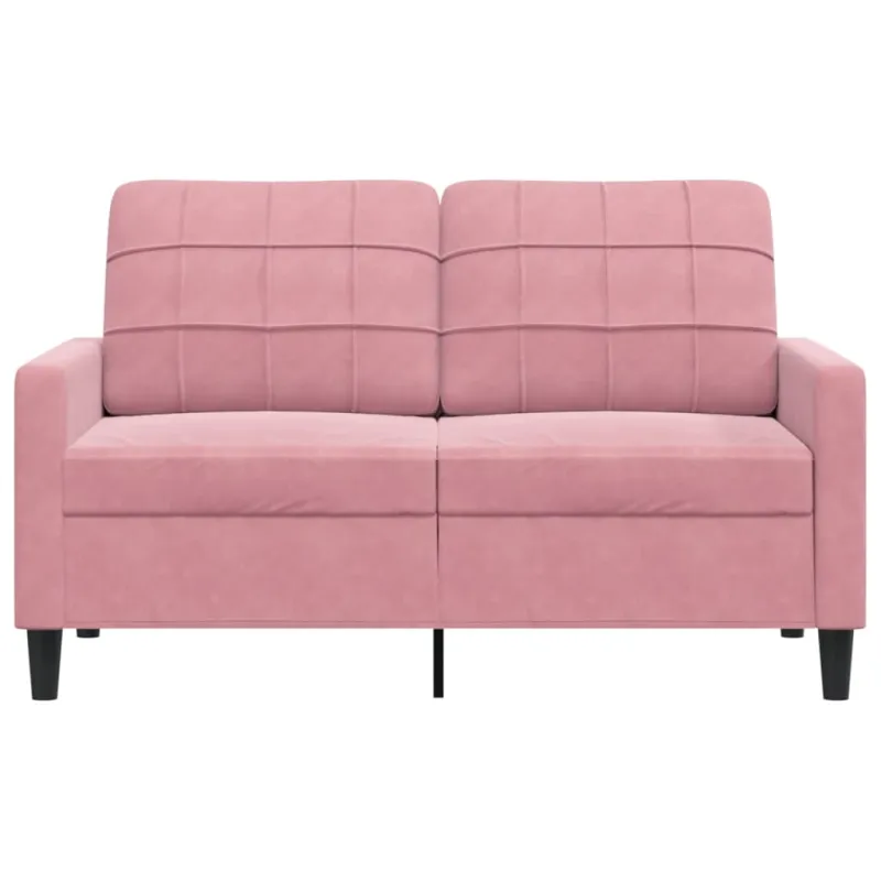 Dvivietė sofa, rožinės spalvos, 120cm, aksomas