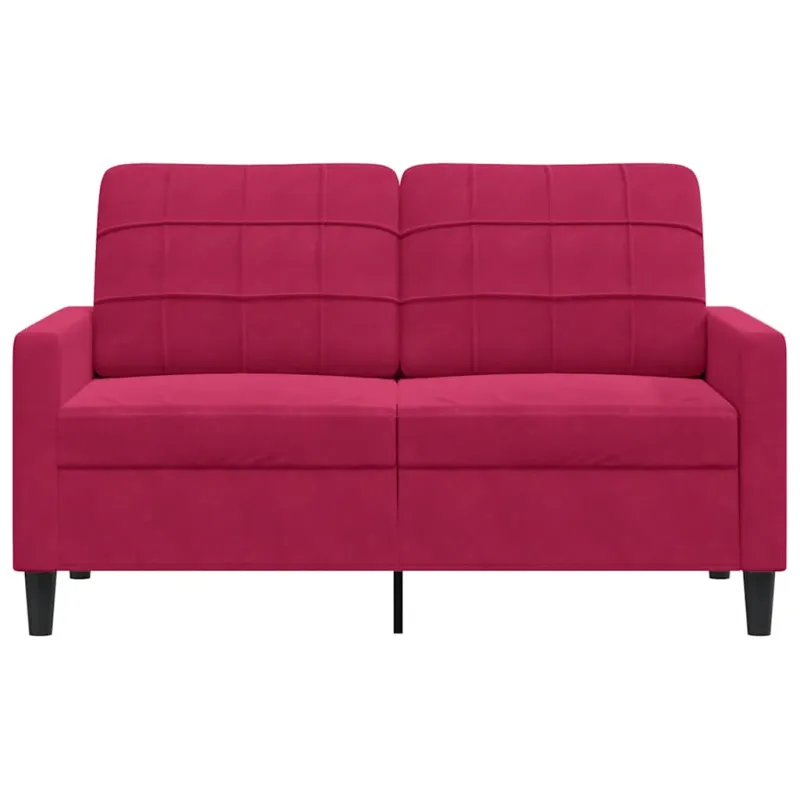 Dvivietė sofa, raudonojo vyno spalvos, 120cm, aksomas