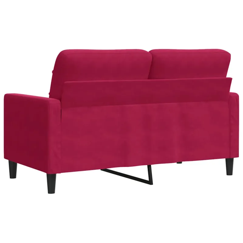 Dvivietė sofa, raudonojo vyno spalvos, 120cm, aksomas