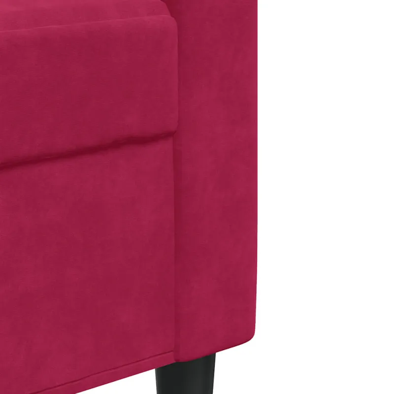 Dvivietė sofa, raudonojo vyno spalvos, 120cm, aksomas