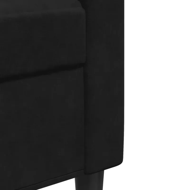 Dvivietė sofa, juodos spalvos, 120cm, aksomas