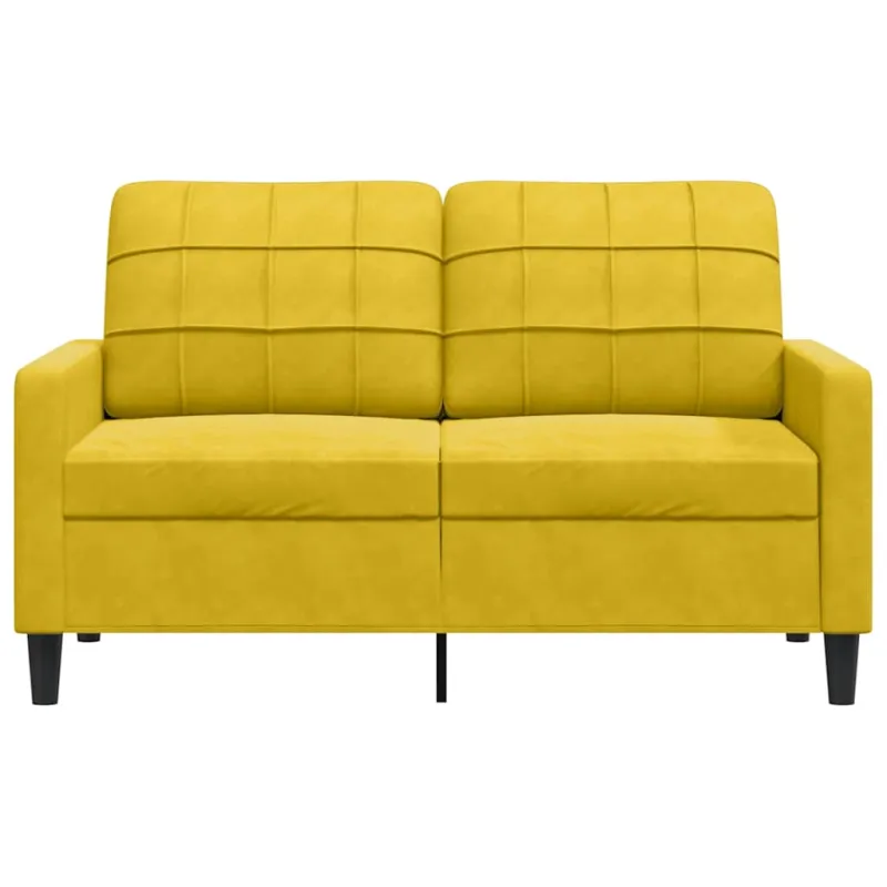 Dvivietė sofa, geltonos spalvos, 120cm, aksomas