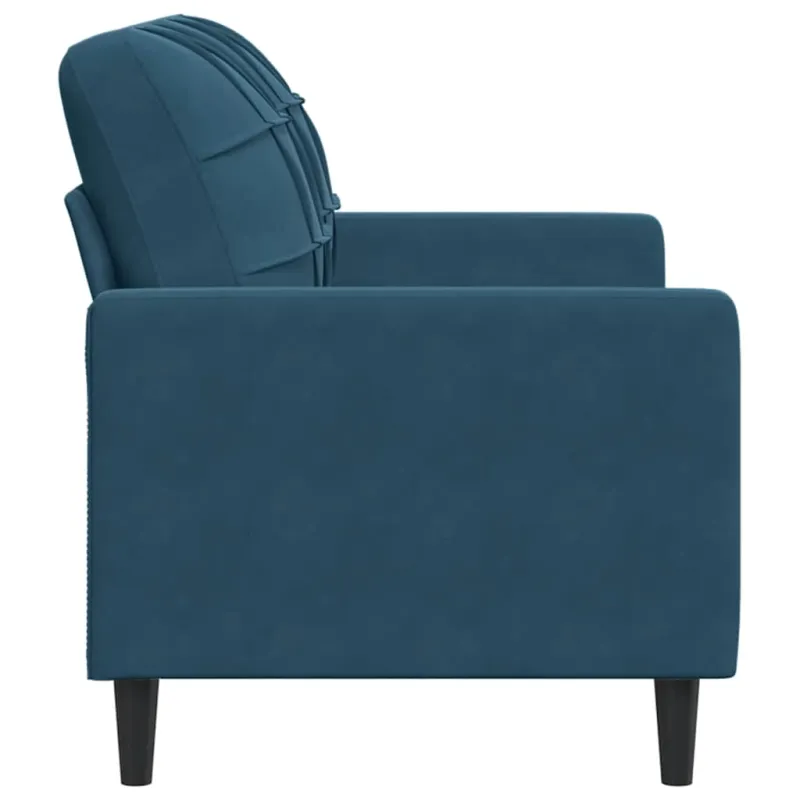 Dvivietė sofa, mėlynos spalvos, 120cm, aksomas