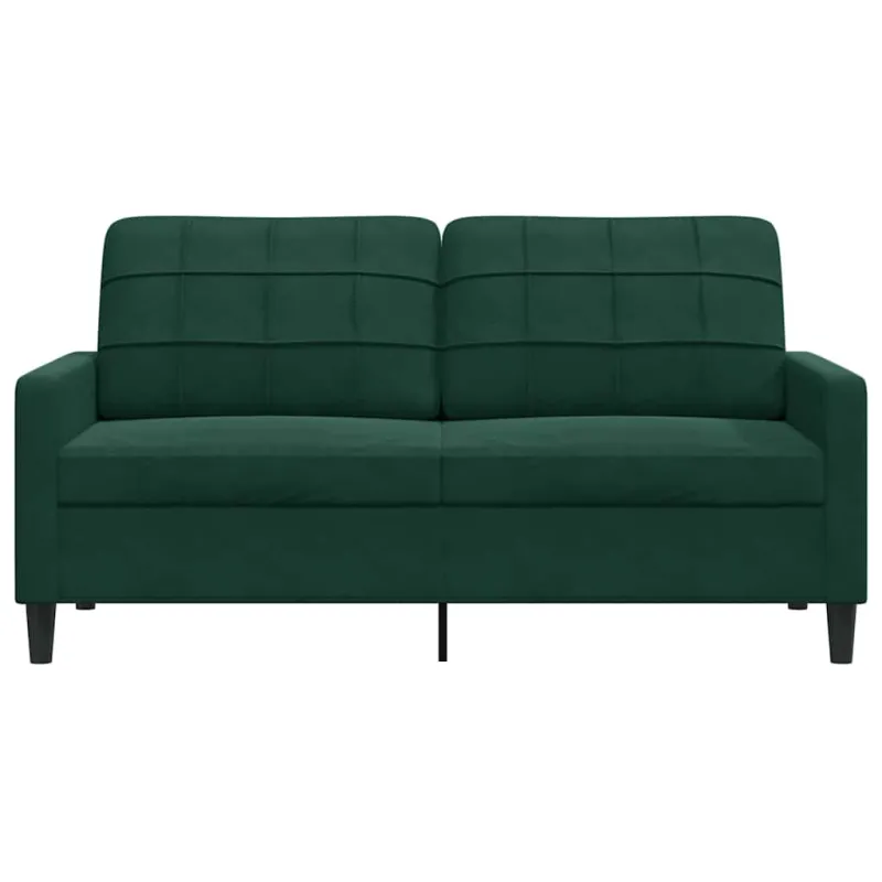 Dvivietė sofa, tamsiai žalios spalvos, 140cm, aksomas