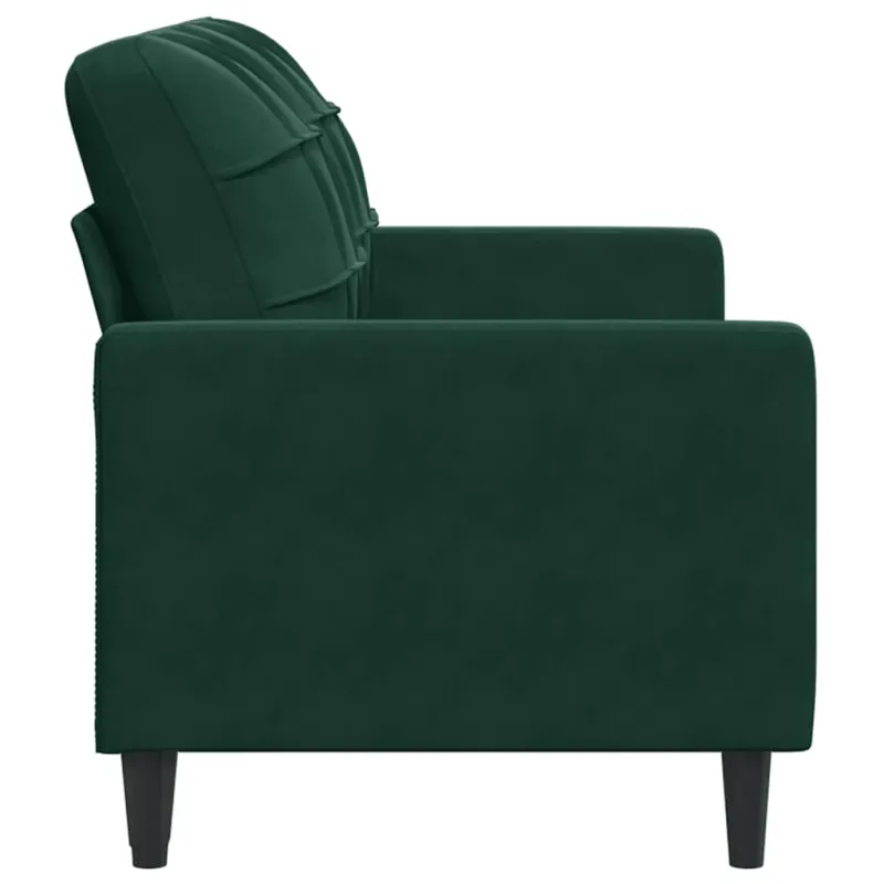 Dvivietė sofa, tamsiai žalios spalvos, 140cm, aksomas