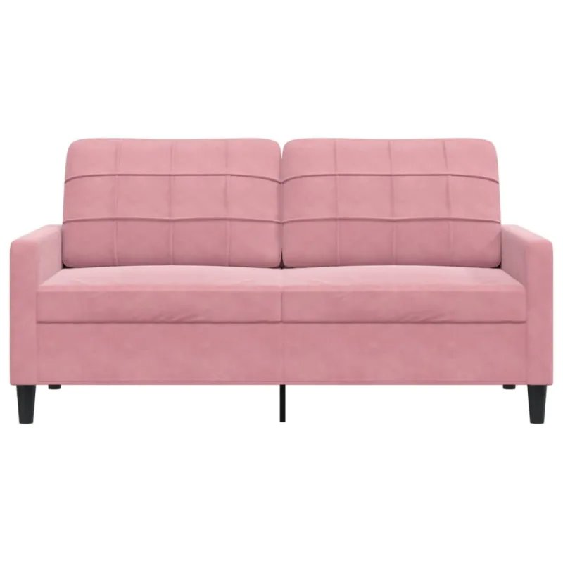 Dvivietė sofa, rožinės spalvos, 140cm, aksomas