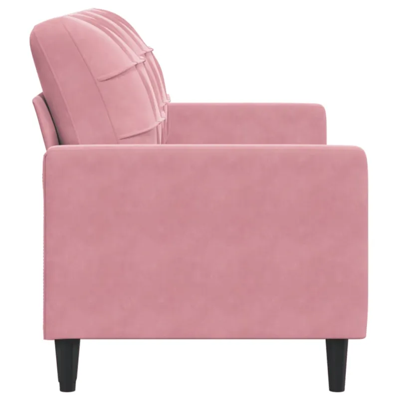 Dvivietė sofa, rožinės spalvos, 140cm, aksomas