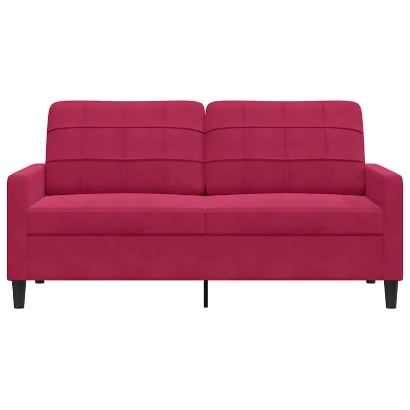 Dvivietė sofa, raudonojo vyno spalvos, 140cm, aksomas