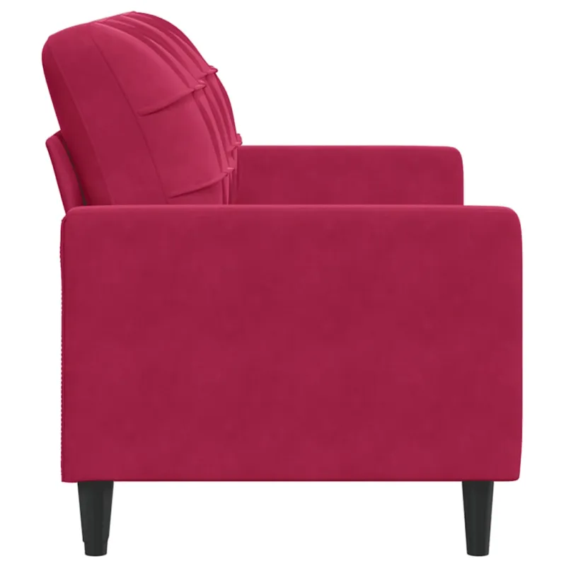 Dvivietė sofa, raudonojo vyno spalvos, 140cm, aksomas