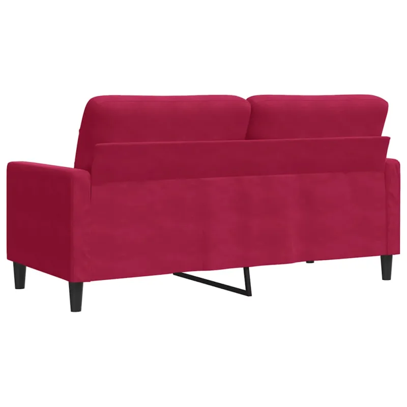 Dvivietė sofa, raudonojo vyno spalvos, 140cm, aksomas
