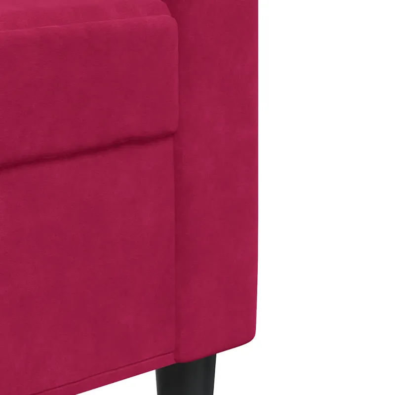 Dvivietė sofa, raudonojo vyno spalvos, 140cm, aksomas