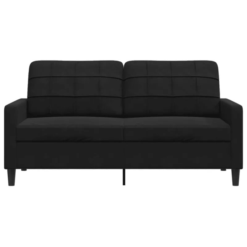 Dvivietė sofa, juodos spalvos, 140cm, aksomas