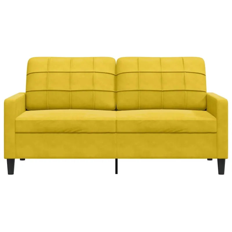 Dvivietė sofa, geltonos spalvos, 140cm, aksomas