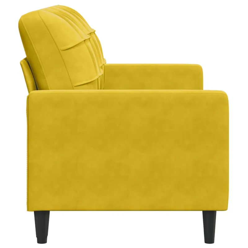 Dvivietė sofa, geltonos spalvos, 140cm, aksomas