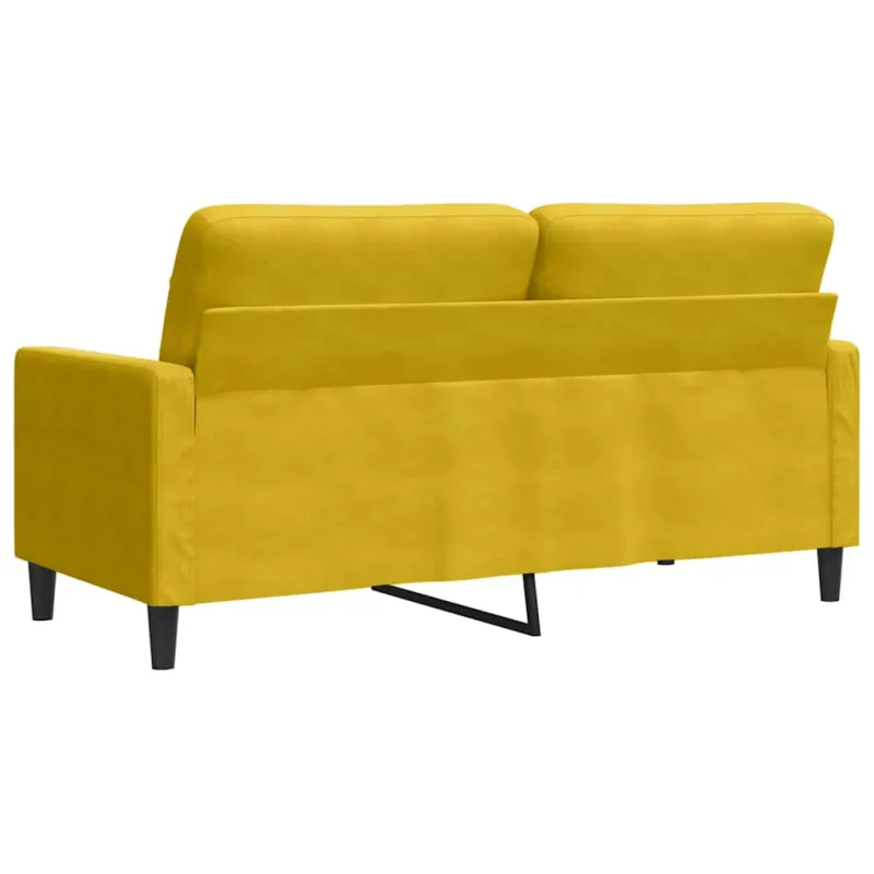 Dvivietė sofa, geltonos spalvos, 140cm, aksomas