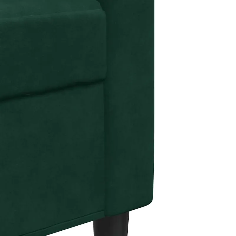 Trivietė sofa, tamsiai žalios spalvos, 180cm, aksomas