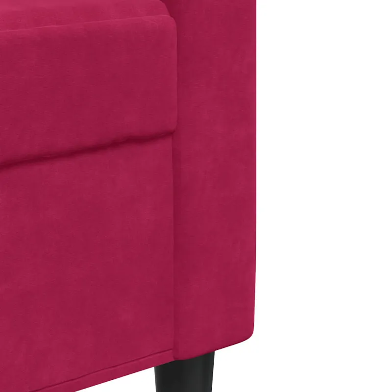 Trivietė sofa, raudonojo vyno spalvos, 180cm, aksomas