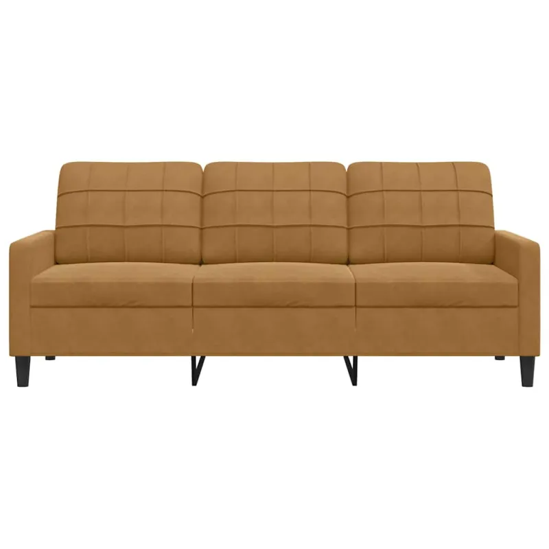 Trivietė sofa, rudos spalvos, 180cm, aksomas