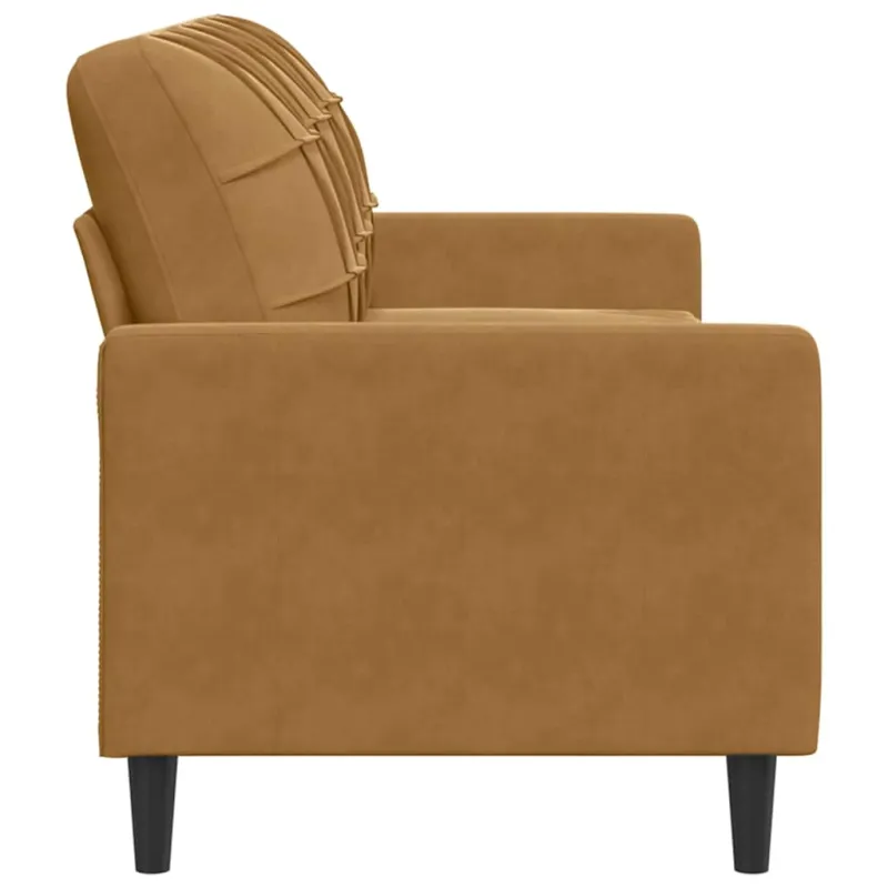 Trivietė sofa, rudos spalvos, 180cm, aksomas
