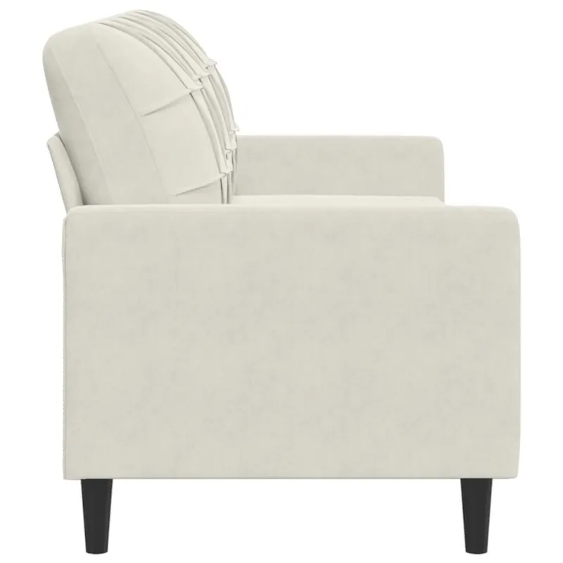 Trivietė sofa, kreminės spalvos, 180cm, aksomas