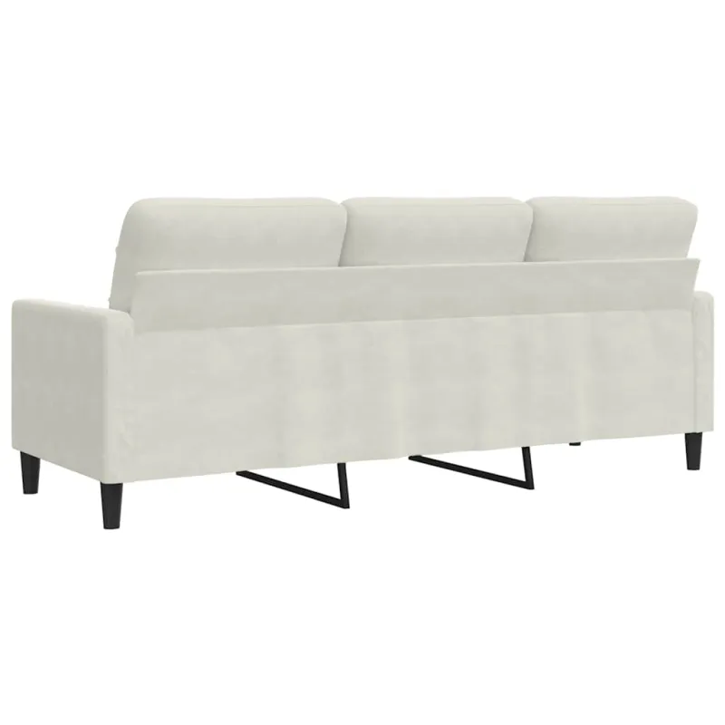 Trivietė sofa, kreminės spalvos, 180cm, aksomas