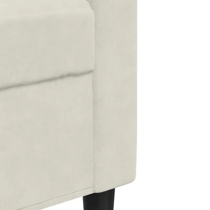 Trivietė sofa, kreminės spalvos, 180cm, aksomas