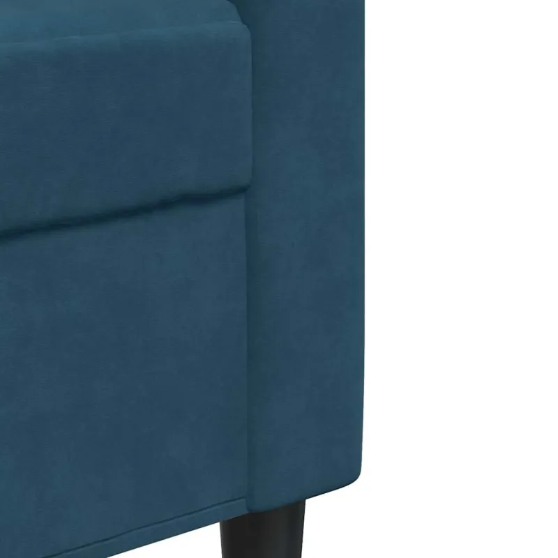 Trivietė sofa, mėlynos spalvos, 180cm, aksomas