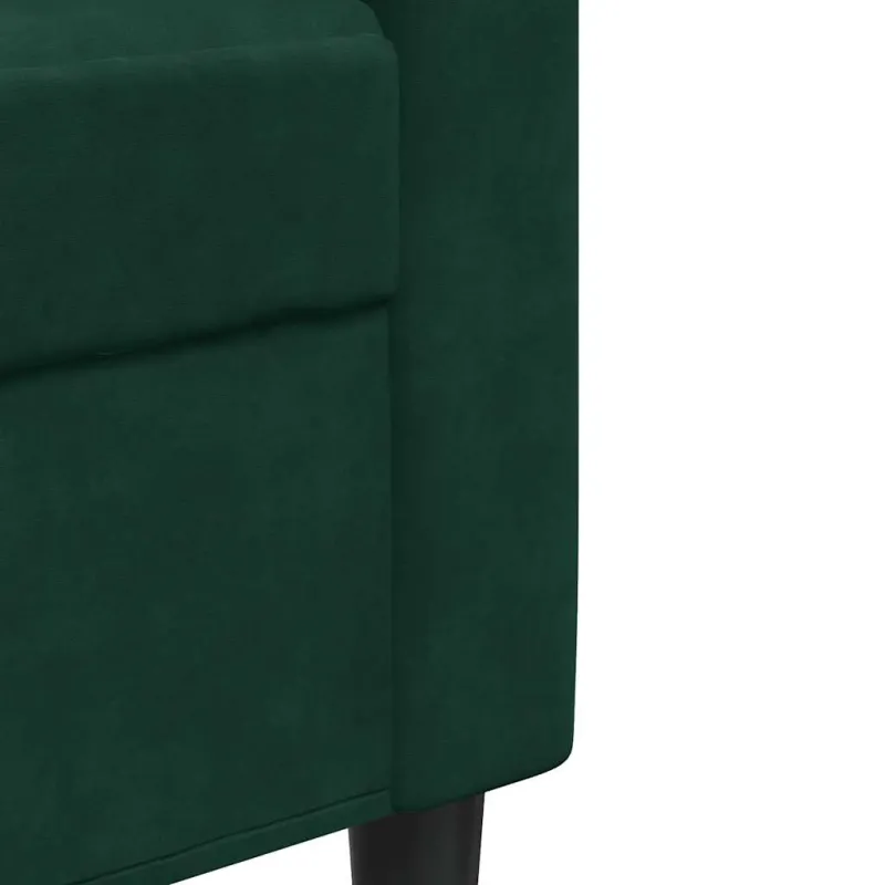 Trivietė sofa, tamsiai žalios spalvos, 210cm, aksomas