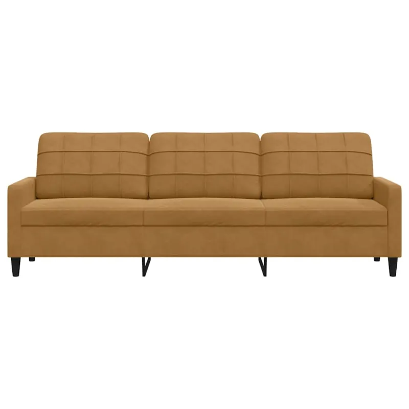 Trivietė sofa, rudos spalvos, 210cm, aksomas