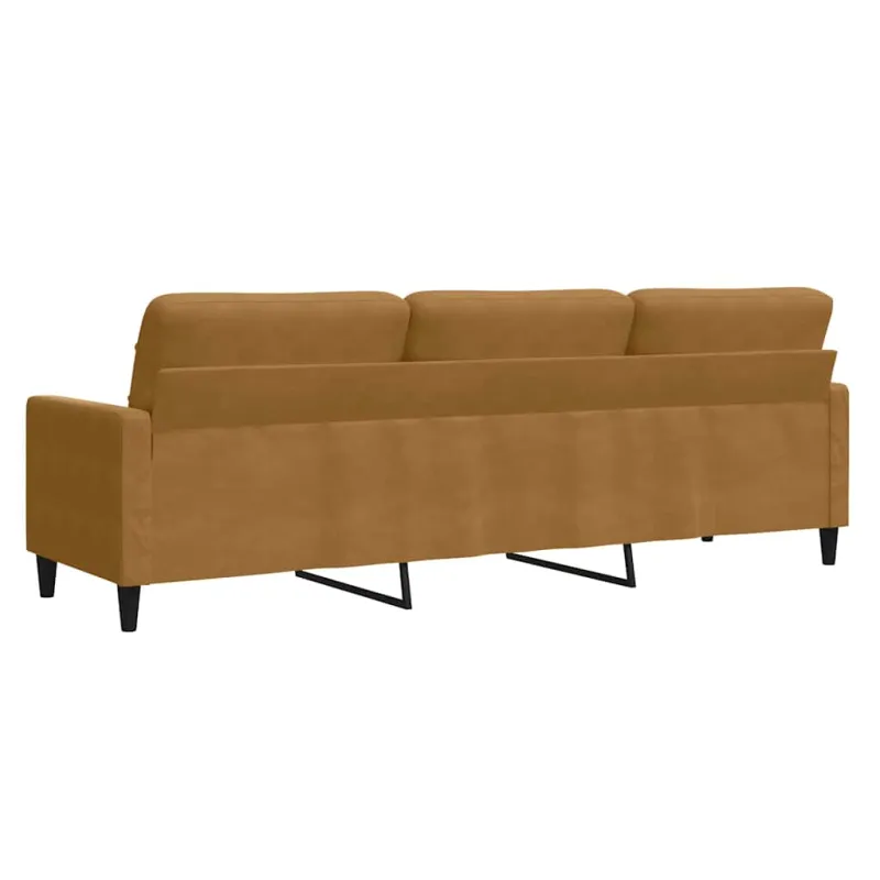 Trivietė sofa, rudos spalvos, 210cm, aksomas