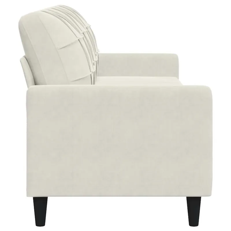 Trivietė sofa, kreminės spalvos, 210cm, aksomas