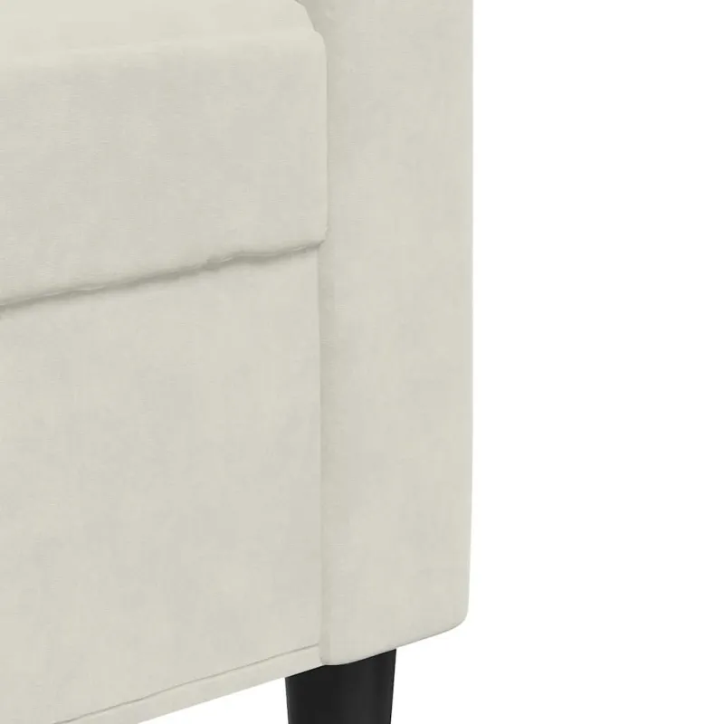 Trivietė sofa, kreminės spalvos, 210cm, aksomas