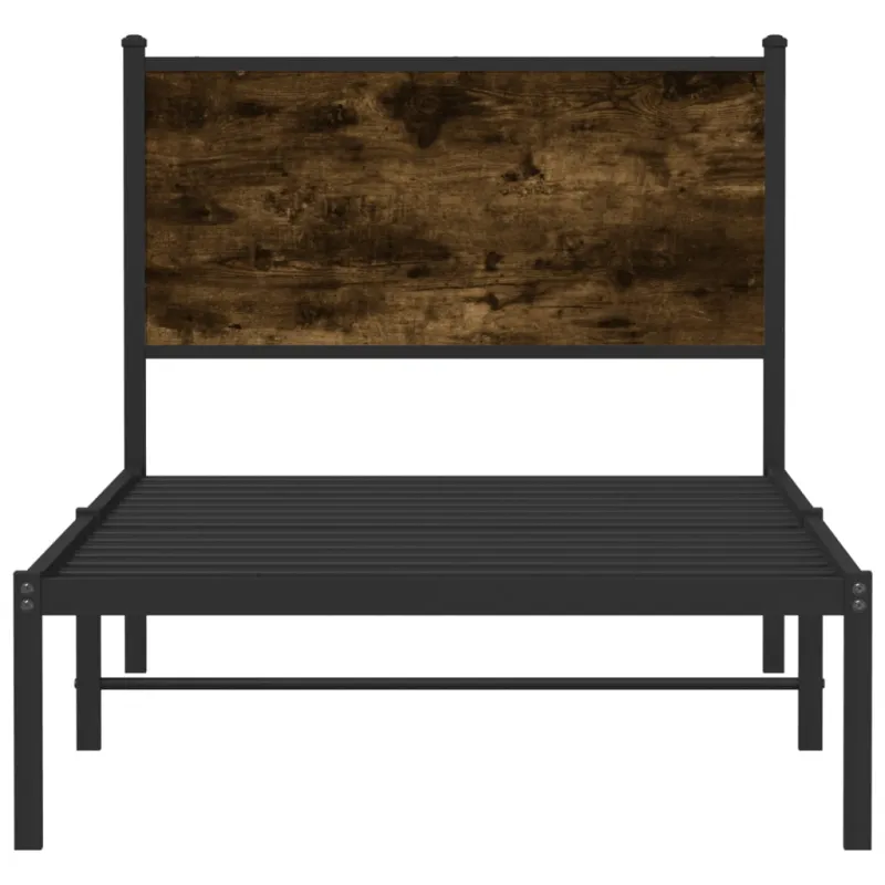 Lovos rėmas be čiužinio, dūminio ąžuolo, 75x190cm, metalas