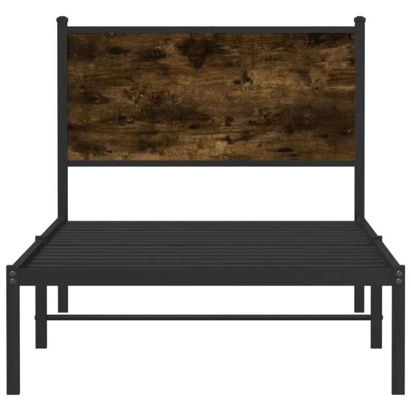Lovos rėmas be čiužinio, dūminio ąžuolo, 90x200cm, metalas