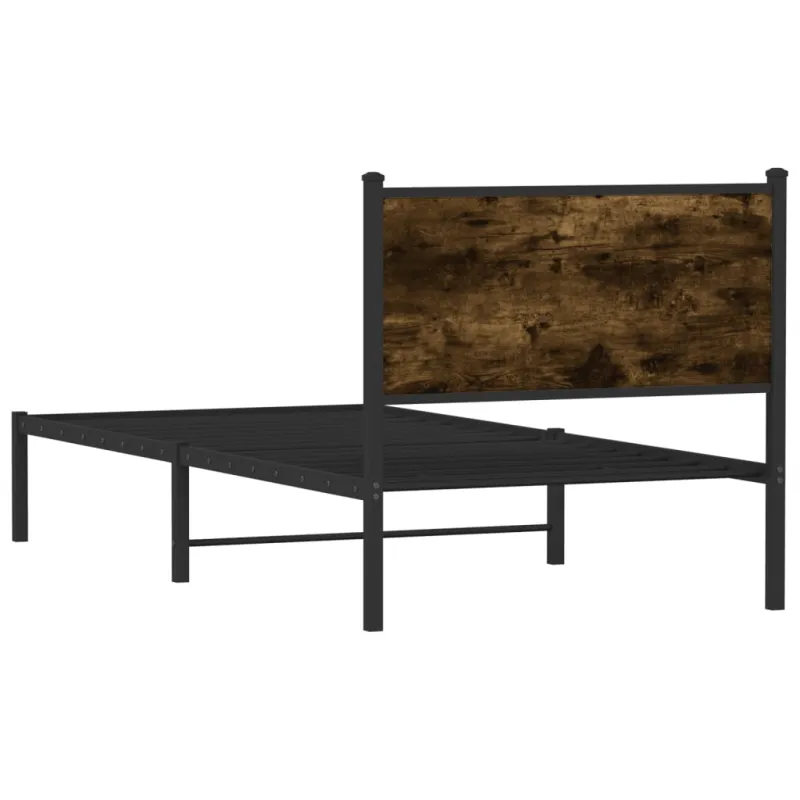 Lovos rėmas be čiužinio, dūminio ąžuolo, 90x200cm, metalas