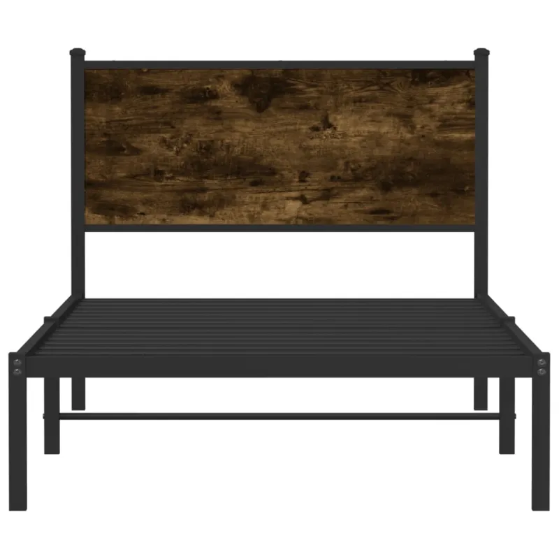 Lovos rėmas be čiužinio, dūminio ąžuolo, 100x190cm, metalas