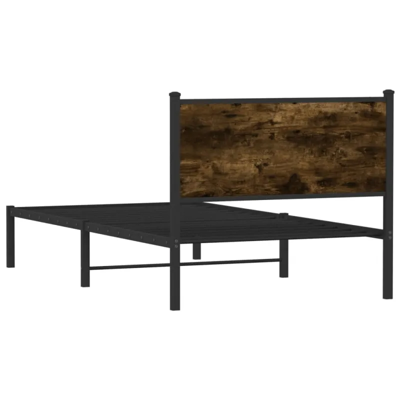 Lovos rėmas be čiužinio, dūminio ąžuolo, 100x190cm, metalas
