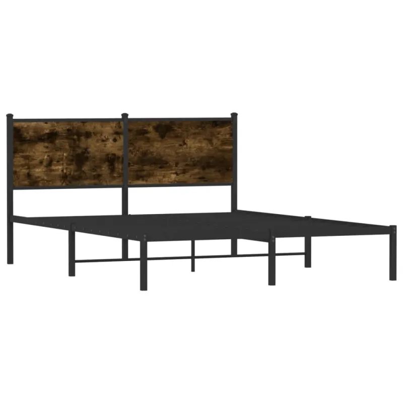 Lovos rėmas be čiužinio, dūminio ąžuolo, 140x190cm, metalas