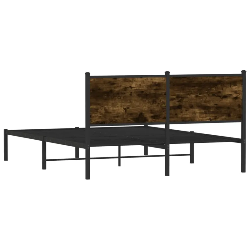 Lovos rėmas be čiužinio, dūminio ąžuolo, 140x190cm, metalas