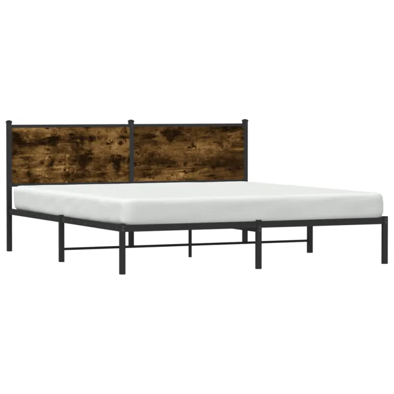 Lovos rėmas be čiužinio, dūminio ąžuolo, 160x200cm, metalas