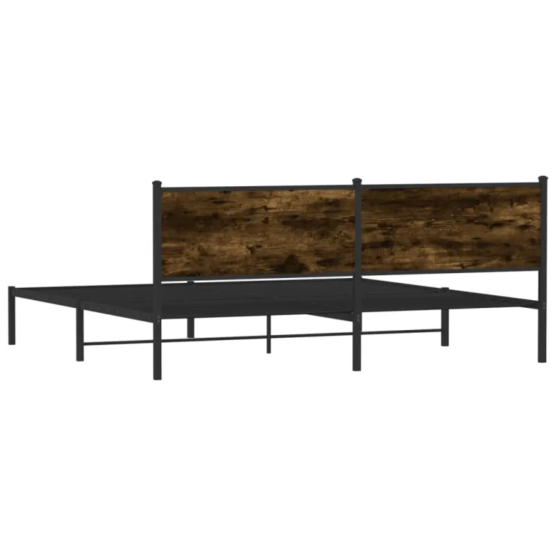 Lovos rėmas be čiužinio, dūminio ąžuolo, 193x203cm, metalas